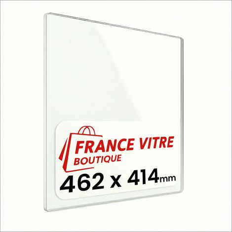 462 x 414 x 4 mm - Vitre de cheminée pour insert et poêle à bois - verre de rechange - France Vitre - jusqu'à 800°C - 414 x 462 x 4 mm (1/5)