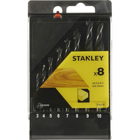 Stanley STA56006-QZ Punte Trapano Precisione Muratur 3-10 mm Cassetta 8 Pezzi