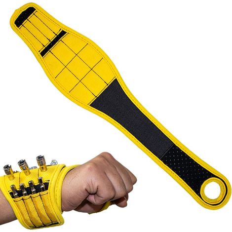 BEBUSINGOTO Porte-outils magnétique pour bracelet, gadget léger pour bricoleur, support de poignet à aimants puissants, pratique pour les vis et les clous, ajustement confortable, taille réglable, id (1/5)