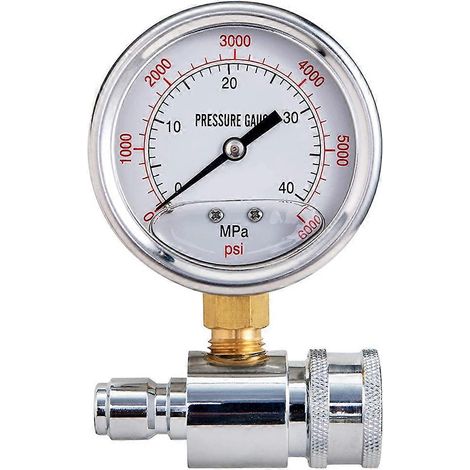 Manomètre pour nettoyeur haute pression, 6000 PSI, raccord rapide 3/8 pouce, pression (1/5)
