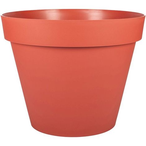 Pot de fleur Rond - EDA - Toscane - Ø 30 cm - 10 L - Intérieur/Extérieur - Ø 29,5 x H.24 cm - Orange Terre Battue (1/2)