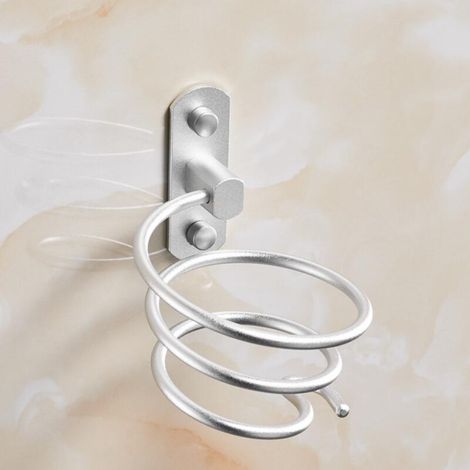 Wandhalterung für Haartrockner, Glätteisen und Lockenstab (silber, 1-teilig, Bohren erforderlich) (1/5)