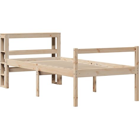 vidaXL Lit pour personne âgée et tête de lit 75x190 cm bois pin massif (1/5)