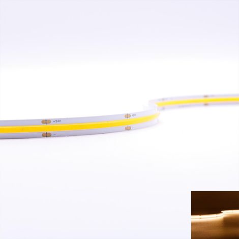 COB 24V CRI90 LED Streifen 5M 14W/m 480LED/m 10mm - Lichtfarbe: Warmweiß 3000K - Schutzart: IP20 (1/5)