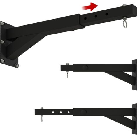 Soporte de pared para saco de boxeo, soporte ajustable para sacos de boxeo, sacos de arena de acero, color negro, para entrenamiento físico en el lugar. (1/5)