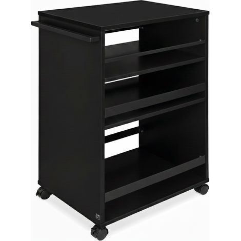 Nischenwagen Servierwagen auf Rollen 50x38x79cm Schwarz