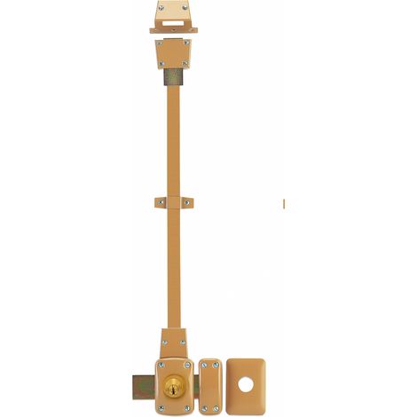 THIRARD - Verrou double entrée Mirage 6 pour porte d'entrée, cyl. 45mm, tringle 2 pts en acier, haut, droit, 3 clés, bronze - THIRARD