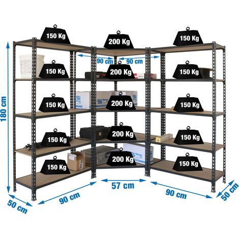 Simonrack PACK MADERCLICK ECKREGAL 5/500 Anthrazit Holz