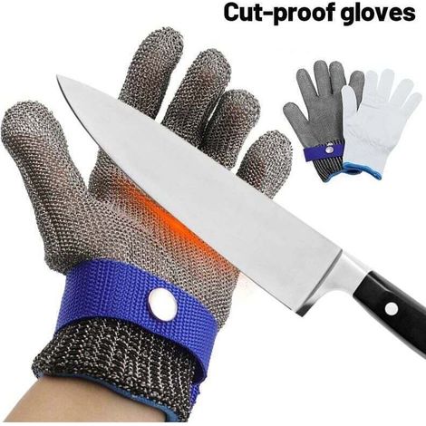 Cut-Resistant Safety Glove, Stainless Steel Cut-Resistant Safety Glove for Hunting, Fishing, Butchery, Durable Cotton, High Performance, Level 5 Protection (M) (1/5)
