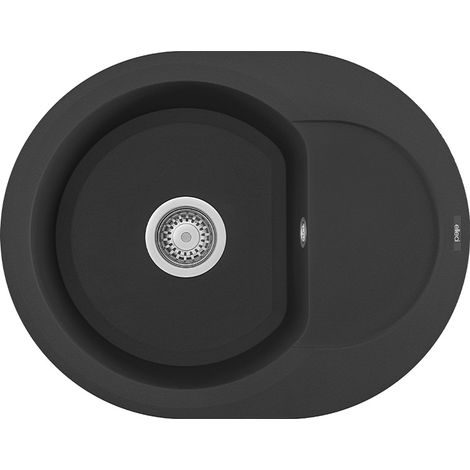 Lavello Tondo Elleci incasso Easy ROUND 600 Granitek Nero LGYR6040 (1/3)
