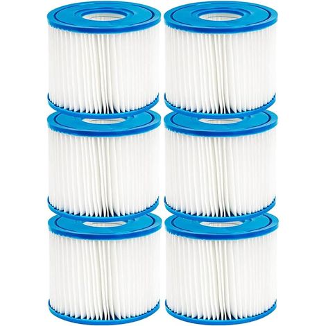 Lot de 6 filtres de Piscine de Remplacement Type S1 pour Intex PureSpa 28429E, 28403E, 28407E, 28443E, 28453E, 28421E, 28423E, 28413E (1/5)