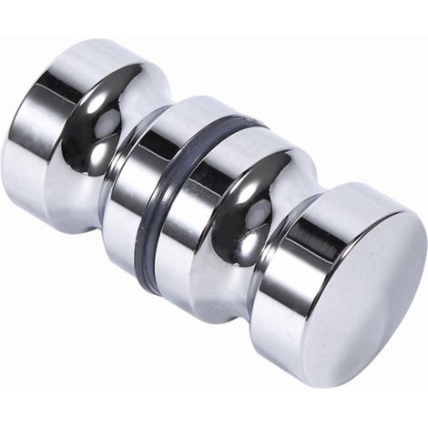 1 Pièces Poignée de Porte Salle de Bain en Alliage D'aluminium,Rondes Bouton de Porte de Douche en Verre Chromé pour Salle de Bain Cuisine Hôtel,30 mm (1/5)