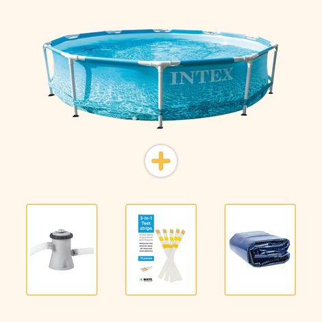 Intex Piscine Tubulaire Ronde - 305x76 cm - 4-pièces SCB74 (1/5)