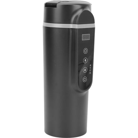 Bouteille chauffante électrique 500ml noir acier inoxydable, contrôle de température, gobelet intelligent pour voiture avec chauffage automatique (1/5)