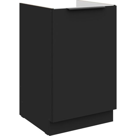 Küchen Spülenunterschrank 50 cm SIENA Schwarz Küche Küchenzeile Küchenblock (1/5)