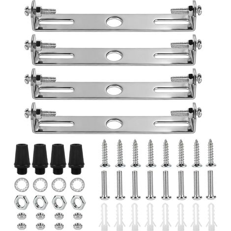 Lot de 4 Supports de Fixation pour Plafonnier - Barre de Montage Universelle 110mm pour Lustres et Lampes, Kit Complet avec Visserie (1/5)