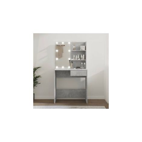 Coiffeuse avec LED Gris béton 74,5x40x141 (1/5)