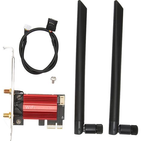 Carte réseau AX210 Pro WiFi 6E PCIe, bandes 2,4 GHz, 5 GHz et 6 GHz, technologie MU-MIMO, débit 5374 Mbps, plug and play, compatible Windows 10/11 et Linux (1/4)