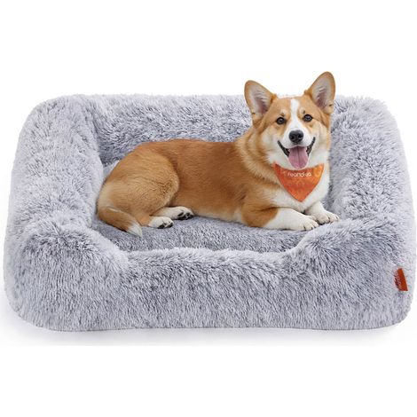 Cuccia per cani/cuccia per animali domestici 71 x 55 x 18 cm cuscino per divano morbido e imbottito con bordi rialzati rivestimento sfoderabile e lavabile antiscivolo grigio sfumato 120006820
