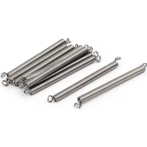 Traction Spring Tension Spring Extension Springs 0.3mmx3mmx40mm 304 Stainless Steel Silver (1/3)