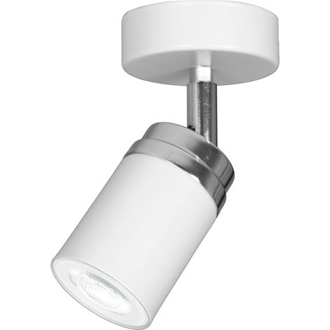 Faretto orientabile parete-soffitto bianco cromo GU10 Reno Luminex