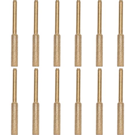 Ortviai Tête de meulage pour chaîne de tronçonneuse – 12 pièces, diamètre de tige 3 mm, diamètre de meule 4,8 mm, abrasif émeri (1/5)