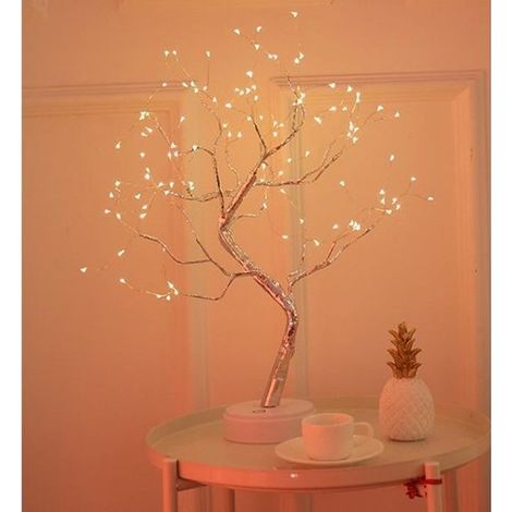 Arbre lumineux led Guirlande lumineuse interieure USB ou pile 108 LEDs Decoration mariage champetre veilleuse fil de cuivre Chaud (1/4)