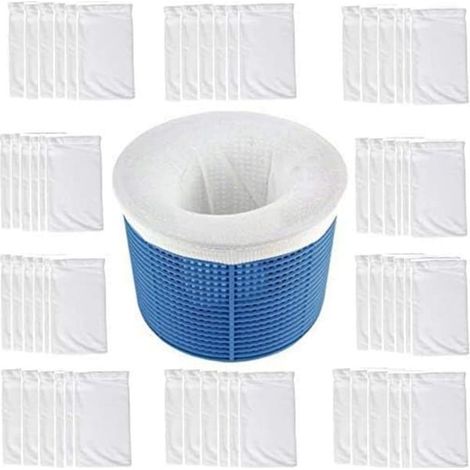 Lot de 50 chaussettes pour skimmer de piscine - Accessoires pour filtres, paniers et skimmers de piscine - Le filet idéal pour votre piscine