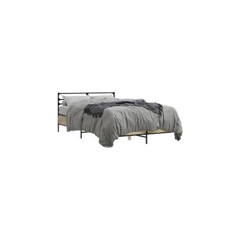 Cadre de lit chêne sonoma 140x200 bois d'ingénierie et métal (1/5)