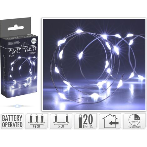 LUCI DI NATALE LED, 95CM, 20 LED, BIANCO FREDDO
