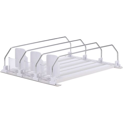 Distributeur de boissons réfrigérateur avec séparateurs ajustables en métal, dimensions 31/38 cm, blanc, ensemble 3/5/6 pièces (1/5)