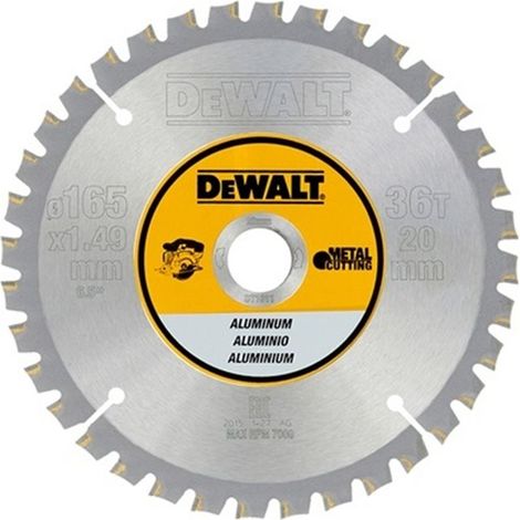 Hoja para sierra circular sin cable, 165 x 20 mm, 36D, para Aluminio DeWalt DT1911-QZ