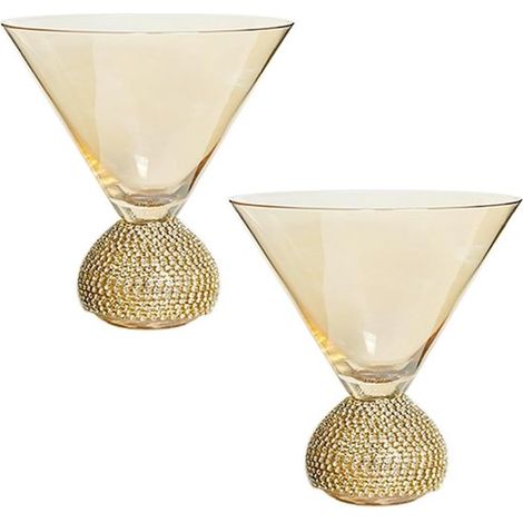 Juego de 2 cuencos de lujo para helado de cristal，copas de postre de cristal con incrustaciones de diamantes de imitación (1/5)
