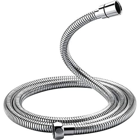 HANBING Tuyau de douche universel  (G1/2 pouces, 1,5 m), tuyau de douche anti-torsion et anti-torsion, acier inoxydable/chrome (1/5)