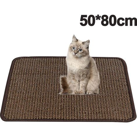 Alfombrilla rascadora, fibra de sisal natural, antideslizante, para gatos, protección de muebles (1/5)