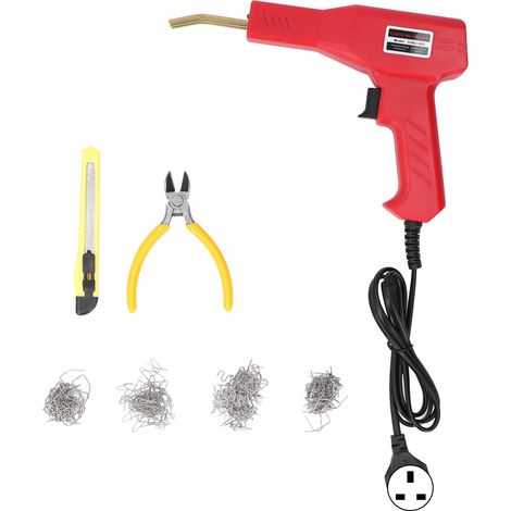 Pistolet à souder plastique 50W, agrafeuse thermique portative pour réparation de pare-chocs auto, kit de soudure avec fer à souder manuel, prise UK 220V (1/5)