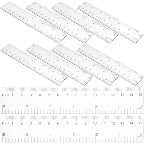 Règle VILLCASE 10 pièces de 15 cm en plastique ABS transparent (1/5)