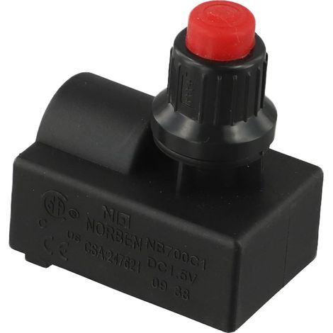 Allumeur électronique à impulsion pour patio, bouton poussoir à gaz pour interrupteur d'allumage avec fil, résistant à la chaleur de 200 C pour foyers, grilles et poêles de rechange, noir (1/4)