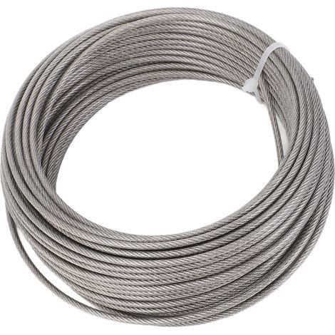 Kit Câble Acier Inoxydable 304 3mm Longueur 20m avec Tendeliers et Bloqueurs pour Jardin, Serre et Clôture (1/5)