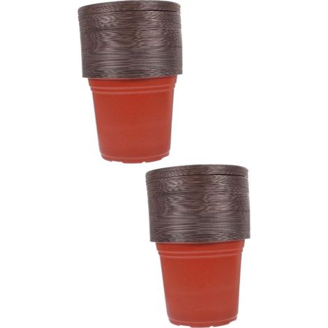 Pflanztöpfe – 100 Stück – PP – mit Drainage – für Sämlinge und Sukkulenten – 9,8 x 9,8 x 8 cm (1/5)