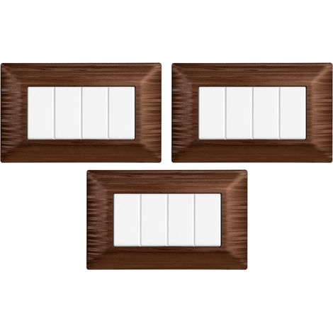 gloca Set Placche Plastica Compatibili Matix (3 Pezzi Bronzo Satinato, 4 Posti) (1/4)