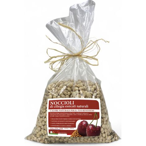 Noyaux de cerises naturelles lavés et stérilisés - idéal pour les oreillers thermiques, la détente et l'artisanat Made in Italy 500 grammes