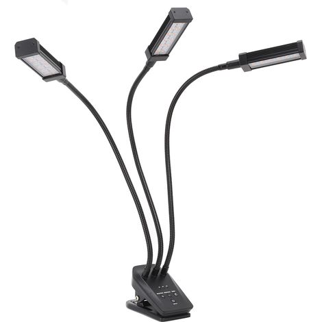 Lampe de croissance LED pour plantes grasses d'intérieur, orientable à 360°, avec minuterie et alimentation 100-240 V (noire, prise britannique). (1/5)