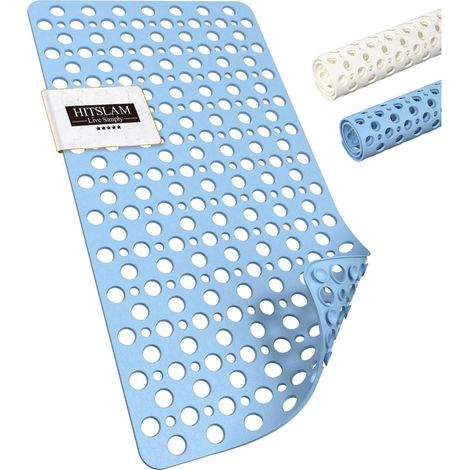 Badewannenmatte rutschfest 70x38cm TPE, schimmelresistent, maschinenwaschbar, blau (1/5)