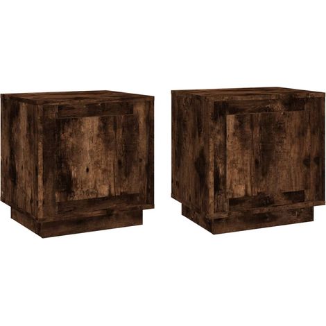 Set di 2 comodini con vano con anta 44 x 35 x 45 cm MDF marrone DEC035141