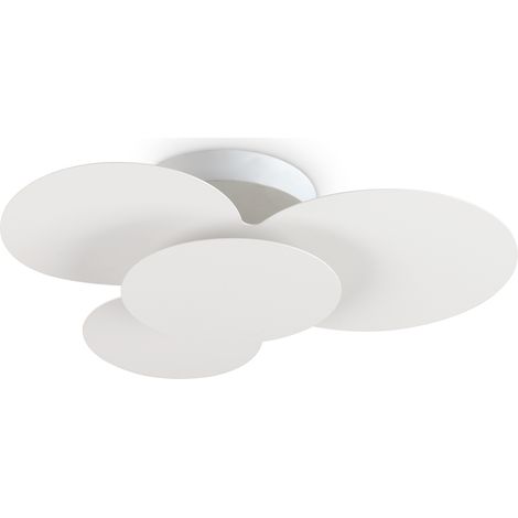 Plafoniera Moderna Cloud Metallo Bianco Led 33W 3000K Luce Calda