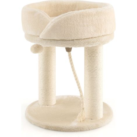 Tiragraffi a torre per gatti con tiragraffi 43 x 43 x 53 cm robusto e confortevole design moderno in truciolato beige 200010167