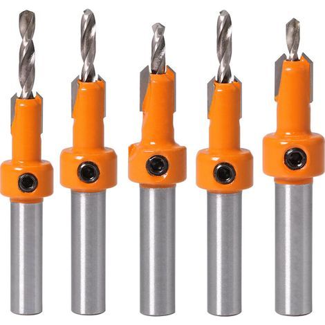 Fresa para madera HSS, vástago de 8 mm, cortador, juego de tornillos, extractor, demolición, para madera, fresa para fresadora, carburo (1/5)