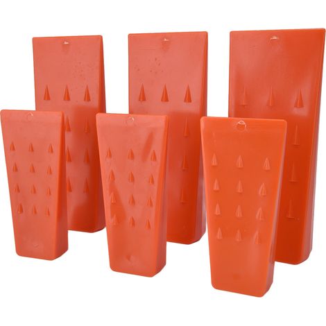 Lot de 6 coins d'abattage pour arbres - 3 coins de 20 cm et 3 de 14 cm, coins de coupe pour tronçonneuse, sécurisés pour l'abattage forestier (1/5)