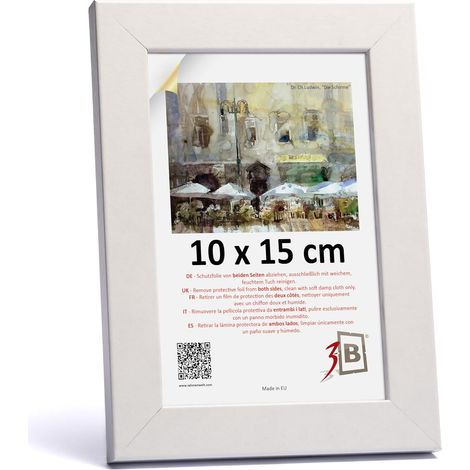 Cornice Legno Vetro Acrilico 10x15 cm Bianco Classica (1/5)